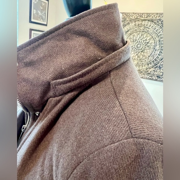 Kenneth Cole Wool Blend Pea Coat Faux Fur Lined Detachable Hood Button Zipper - Picture 4 of 15